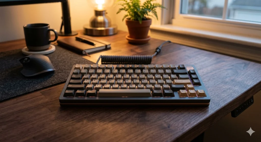 Best mechanical keyboards for gamers glowing with RGB lighting on a minimal desk setup