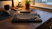 Best mechanical keyboard for gamers glowing with RGB lighting on a minimal desk setup