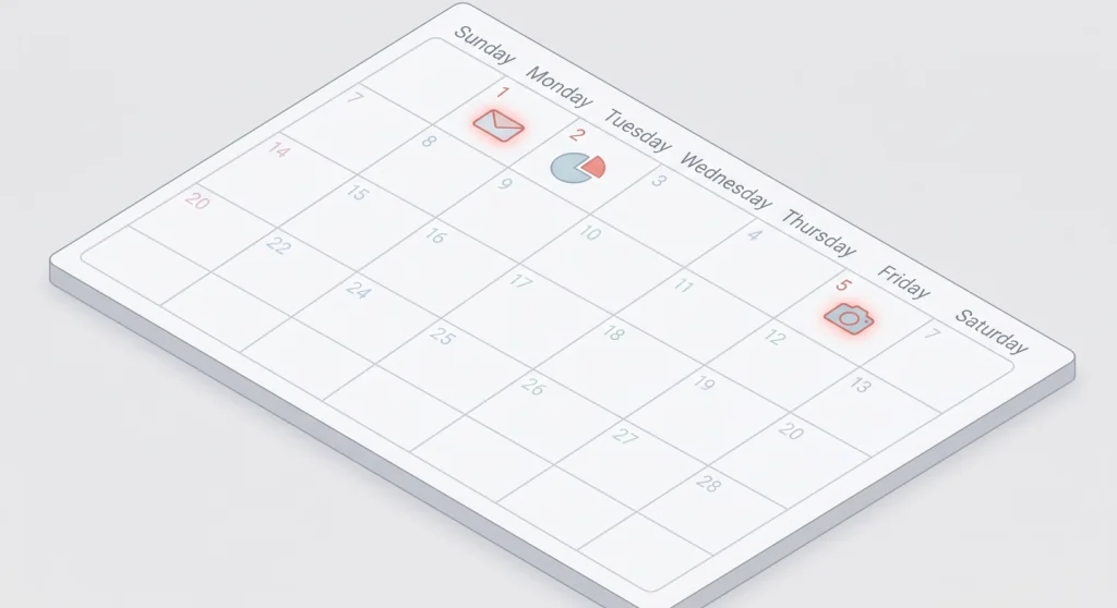 Calendar showing scheduled Claude Cowork automations running on different days of the week