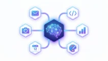 Claude Cowork AI agent connected to multiple tools and apps through glowing workflow lines