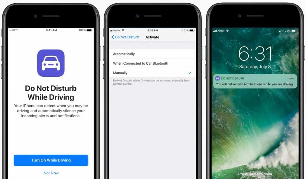iOS 11 Do Not Disturb While Driving