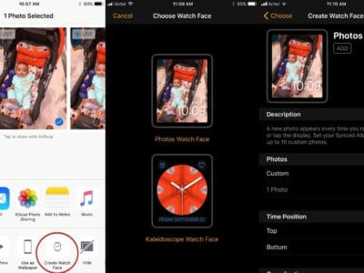 iOS 11 - Set Photos as Apple Watch Face