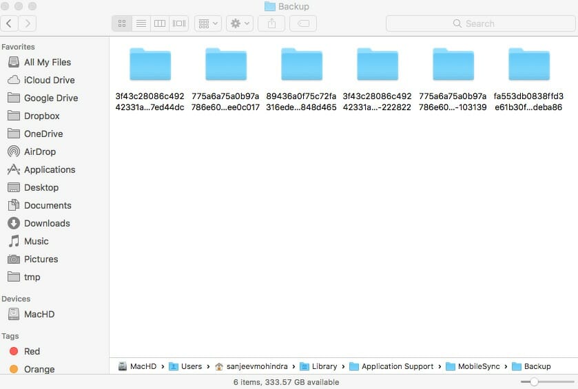 iPhone Backup Location On Mac