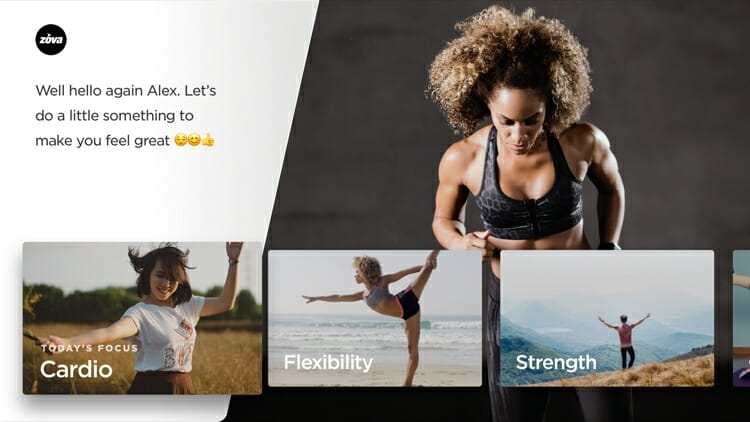 Zova Fitness App On Apple TV