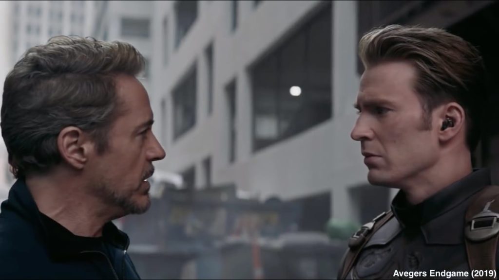 Captain America and Iron Man In Avengers Endgame 2019