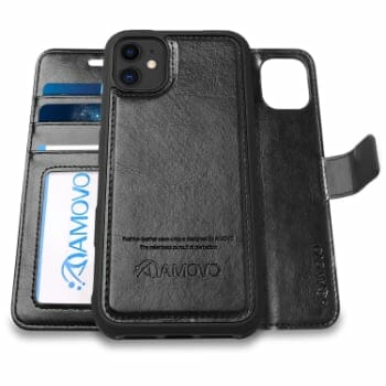 AMOVO Leather Detachable Wallet Case