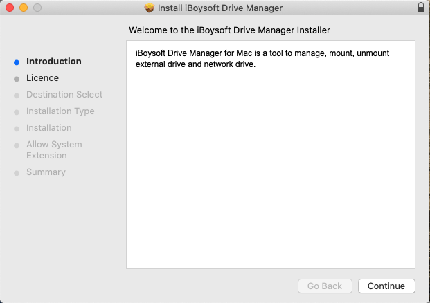 iBoySoft Drive Manager Installation Screen