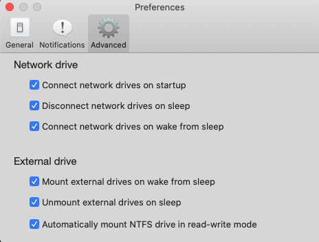 iBoysoft Drive Manager Preference Panel