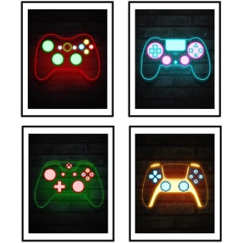 Gaming Wall Poster Neon Art